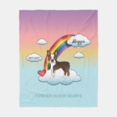 Chocolade Bruine Boston Terrier Regenboog Herdenki Fleece Deken (Voorkant)