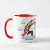 Chocolade Bruine Boston Terrier Regenboog Herdenki Mok (Links)