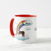 Chocolade Bruine Boston Terrier Regenboog Herdenki Mok (Voorkant links)