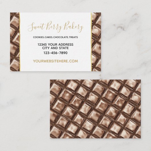 Chocolade Bruine Candy Bar Visitekaartje (Voorkant / Achterkant)