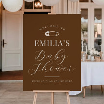 Chocolade Bruine Chic Baby Shower Welkom Bord