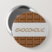 Chocolade-bruine chocoladeklaver, gevlekt ronde button 4,0 cm (Voorkant /achterkant)