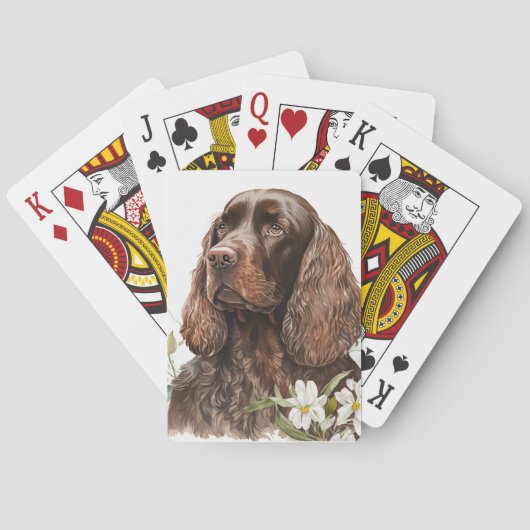 Chocolade bruine Cocker Spaniel Pokerkaarten (Achterkant)