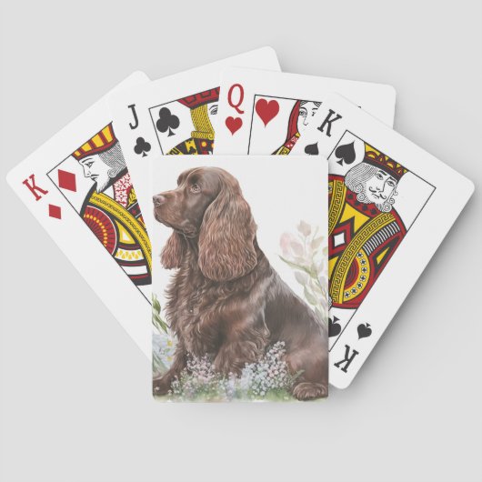 Chocolade bruine Cocker Spaniel Pokerkaarten (Achterkant)