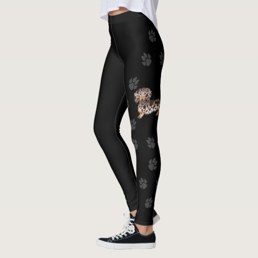 Chocolade & Bruine Dapple Langharige Dachshund & P Leggings (Links)