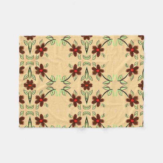 Chocolade bruine en rode fleece deken (Voorkant (Horizontaal))