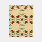 Chocolade bruine en rode fleece deken (Voorkant)