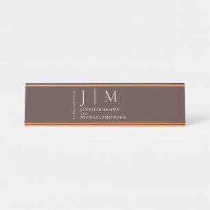 Chocolade Bruine Formele Elegante Tafel Trouw Bureau Naambordje