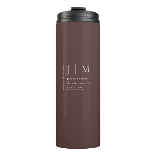 Chocolade Bruine Formele Moderne koffie Thermosbeker (Voorkant)