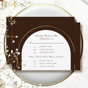 Chocolade Bruine Gouden Frame Menu Selectie RSVP