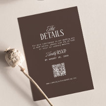 Chocolade Bruine Huwelijksdetails RSVP Qr Code