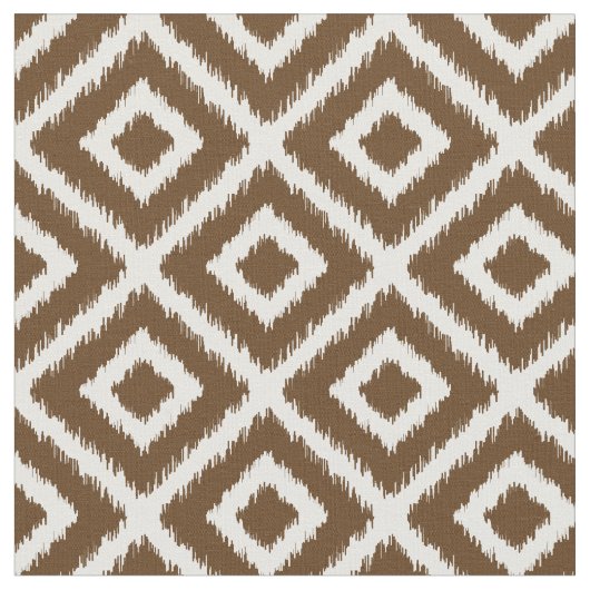 Chocolade bruine Ikat diamanten Stof (Close Up)