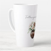 Chocolade Bruine Ivoren Crème Bloemen Latte Mok (Linkerhoek)