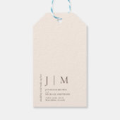 Chocolade Bruine Ivoren Formele Bruiloft Cadeaulabel (Achterkant)