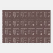 Chocolade Bruine Ivoren Formele Chic Bruiloft Inpakpapier Vel (Voorkant)