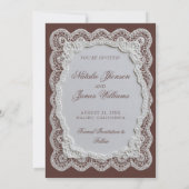 Chocolade Bruine Kant Oude Geld Foto Huwelijk Save The Date (Achterkant)