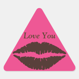 Chocolade Bruine Lipstick Print Roze Sticker