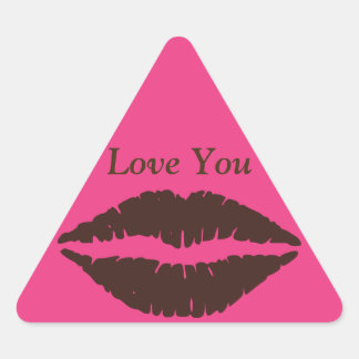 Chocolade Bruine Lipstick Print Roze Sticker
