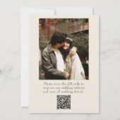 Chocolade Bruine Oude Geld QR Code Foto Bruiloft Kaart (Achterkant)