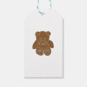 Chocolade bruine pastel Gingham Check Teddy Bear C Cadeaulabel (Voorkant)