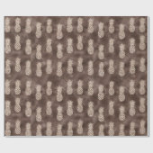 Chocolade Bruine Perzik Glitter Ananas Cadeaupapier (Vlak)