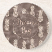 Chocolade Bruine Perzik Glitter Ananas Dream Zandsteen Onderzetter (Voorkant)