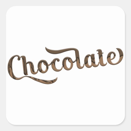 Chocolade Bruine Retro Type Feest Verpakking Vierkante Sticker (Voorkant)