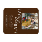 Chocolade Bruine Save the Date Foto Bruiloft Magneet (Horizontaal)