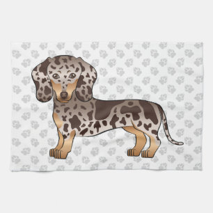 Chocolade & Bruine Schimmel Korthaar Dachshund & P Theedoek