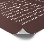 Chocolade Bruine Welkom Trouw Plaatsing Zitplaatse Poster (Hoek)