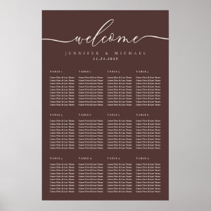 Chocolade Bruine Welkom Trouw Plaatsing Zitplaatse Poster
