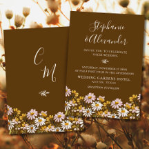 Chocolade Bruine Whimsical Wildflower Bruiloft