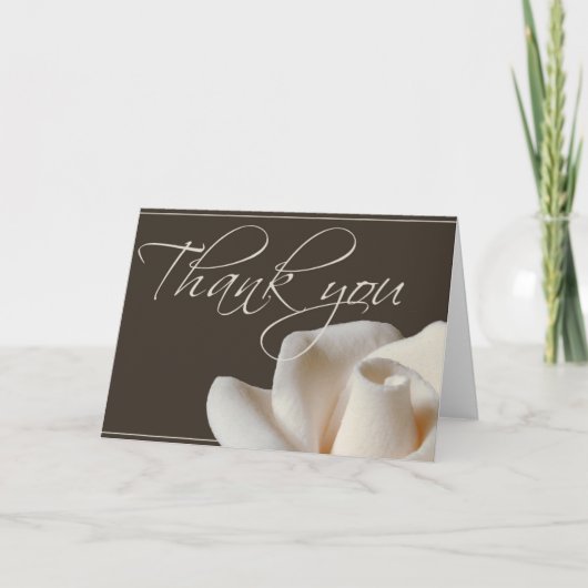 Chocolade bruine winter witte dank je bedankkaart (Voorkant)