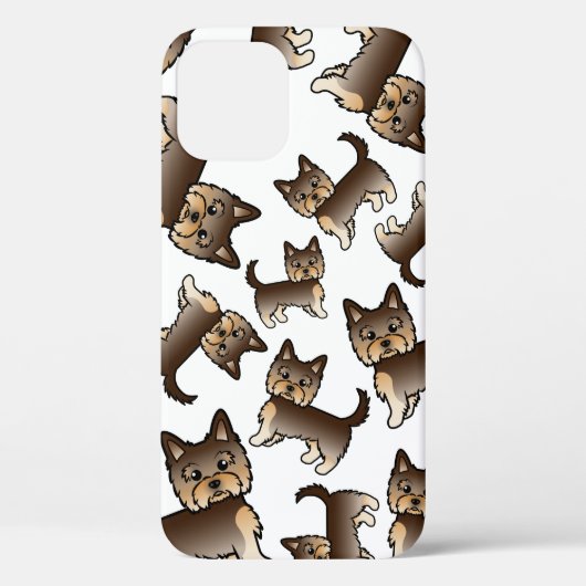 Chocolade Bruine Yorkshire Terrier Hond Patroon Case-Mate iPhone Case (Achterkant)