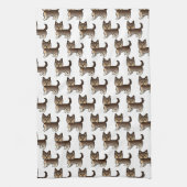 Chocolade Bruine Yorkshire Terrier Hond Patroon Theedoek (Verticaal)