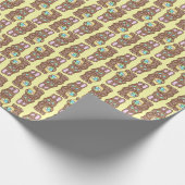 Chocolade Bunnies - Geel omslagpapier Cadeaupapier (Hoek)