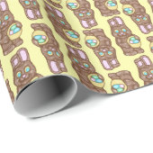 Chocolade Bunnies - Geel omslagpapier Cadeaupapier (Rol Hoek)