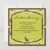 Chocolade Bunnies Invitation Square Kaart (Achterkant)