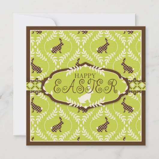 Chocolade Bunnies Invitation Square Kaart (Voorkant)