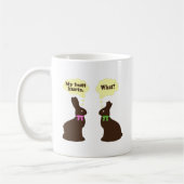 Chocolade bunnies Mijn kont doet pijn... Wat? Koffiemok (Links)