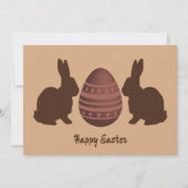 Chocolade Bunny Rabbit Happy Pasen Feestdagenkaart (Voorkant)