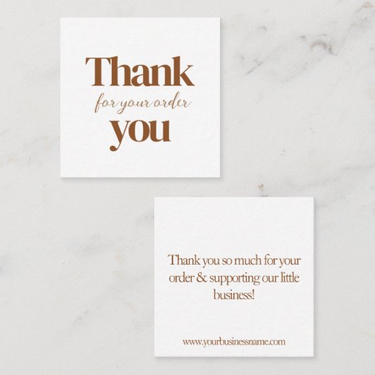 Chocolade Business Hartelijk dank Vierkante Visitekaartje (Voorkant / Achterkant)