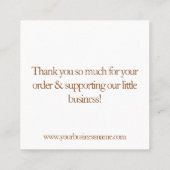 Chocolade Business Hartelijk dank Vierkante Visitekaartje (Achterkant)