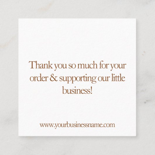 Chocolade Business Hartelijk dank Vierkante Visitekaartje (Achterkant)
