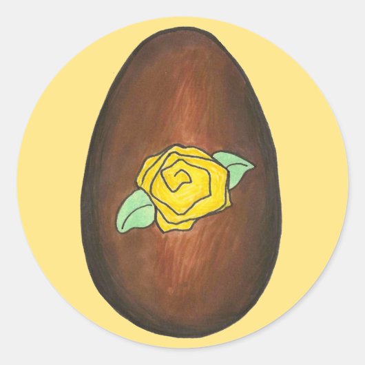 Chocolade Buttercrème Paaseieren Snoep Ronde Sticker (Voorkant)