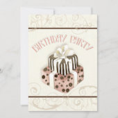 Chocolade Cake Birthday Party Invitation Kaart (Voorkant)