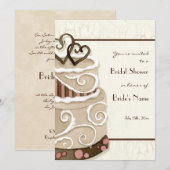 Chocolade Cake Bridal Shower Invitation Kaart (Voorkant / Achterkant)