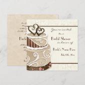 Chocolade Cake Bridal Shower Invitation Kaart (Voorkant / Achterkant)