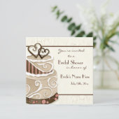Chocolade Cake Bridal Shower Invitation Kaart (Staand voorkant)