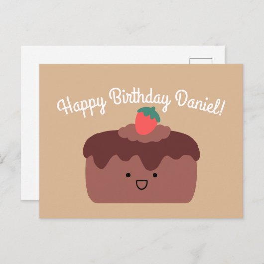 Chocolade Cake Briefkaart (Voorkant / Achterkant)